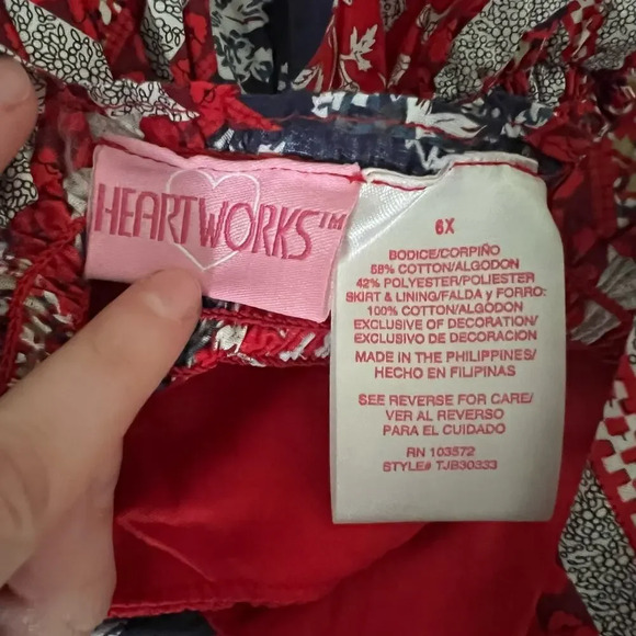 NWOT-Heartworks / Blueberry Boulevard-Handkerchief Hem Sleeveless Dress-Size 6X - Picture 9 of 10